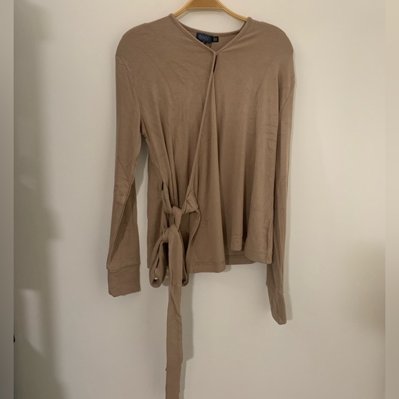 NEW NONI LADIES WRAP TOP COLOR TAN MULTIPLE SIZES - Picture 1 of 5